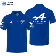 Alpine Renault F1 Racing Team เสื้อยืดสไตล์ใหม่เสื้อโปโลแขนสั้นฤดูร้อนครึ่งแขนผ้าฝ้าย 100% สําหรับเย