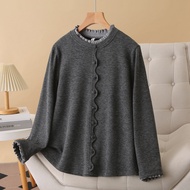 Plus Size Women's XL-4XL Oversized A-Line Shirt - Black/Grey