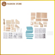 [Wishshopeelq] 1:35 Scale Architecture Building Model Set for Scene Model Railway Accessory