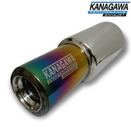 KANAGAWA Car Exhaust Gronel Rainbow Bass Cool Round Stainless Steel Outlet 3.5inch Inlet 2inch