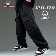 OWLLADE Cargo Jogger Pants for Kids Boy 321 in Black B02 4T-2