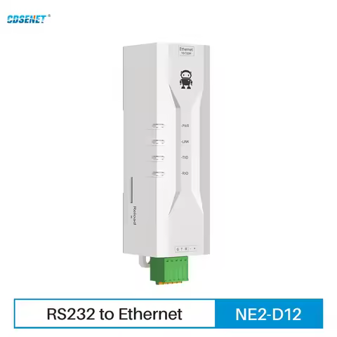RS232 To Ethernet Serial Port Server CDSENET NE2-D12 DC 8-28V TCP/UDP Modbus MQTT HTTP DNS DIN Rail 