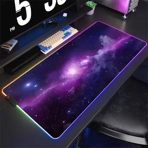Universe RGB Gaming Mousepad Space Mouse Mats LED Large Gamer Backlit Mousepads XXL Keyboard Pads Lu