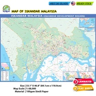 Map of ISKANDAR MALAYSIA - Iskandar Development Region - Johor Bahru JS-SEZ (size AO - 841x1189mm)