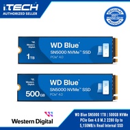 WD Blue SN5000 1TB | 500GB NVMe PCIe Gen 4.0 M.2 2280 Up to 5,150MB/s Read Internal SSD