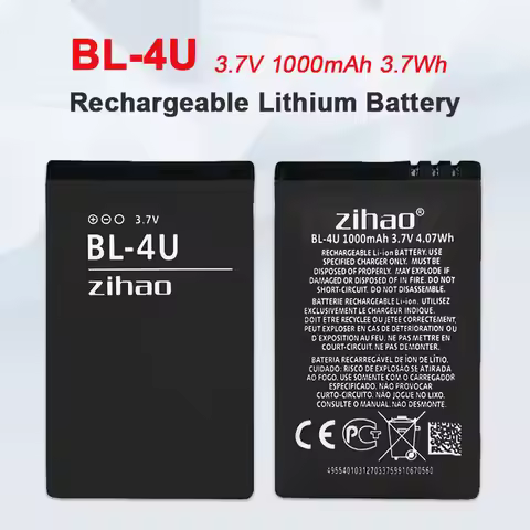 BL-4U Battery 1000mAh Phone Rechargeable Li Batteries for Nokia 8800 206 5250 E66 E75 5330XM C5-03 5