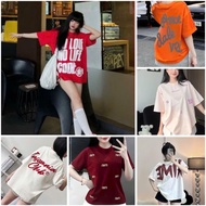 Unisex Women's T-shirt with optional letter print NOLOVE,AIME,LUNACY... Top Women's Loose Sleeve Rou