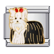 Small Animal Cartoon Titanium Steel Gold Plated Drop Oil Diy Italian Module Bracelet Italian Charm B