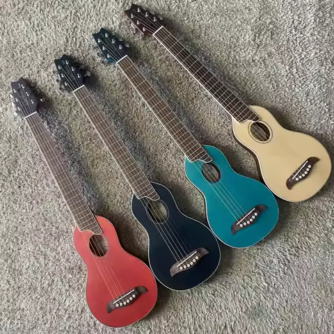 Washburn Rover 10 34" Short Scale Travel Acoustic Guitar, Solid Spruce Top & Mahogany Body, 4 Colors