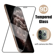 【cw】 2in1 Full Cover Tempered Glass for IPhone 13 11 12 Pro Max Mini X XR XS Max 6 6S 7 8 Plus SE2 Camera Lens Screen Protector Film