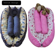 SET BABYNEST -  SET TILAM BAYI - CROWN PILLOW-BANTAL PELUK- TILAM TRAVEL- COTTON- GIFT - HADIAH - BA