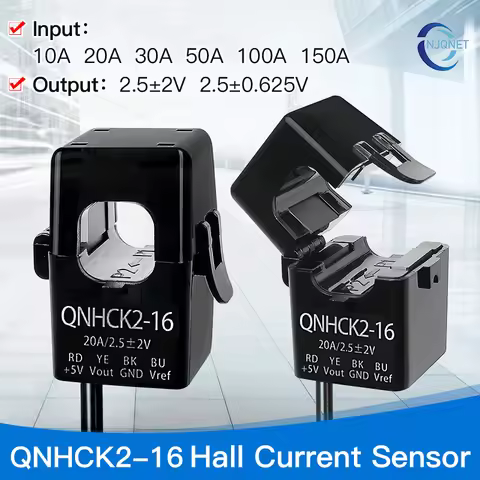 Hall Current Sensor QNHCK2-16 10A 20A 50A 100A 2.5±2V 2.5V 0.625V dc split current transformer clamp