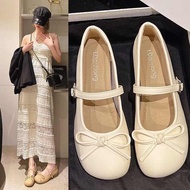 women shoes mary jane shoes SUMMER RETRO MARY JANE SHOES - GENTLE LEATHER WITH BOW DETAIL