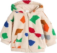 Baby Boys Baby Full Zip Hooded Jacket, Natural Bright Geo Printed, 74-80