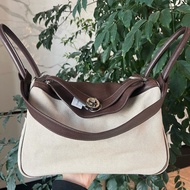 Hermes • Lindy 30 烏木色Swift皮帆布拼接 銀釦 絕版款全網唯一☝🏻