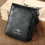 Kangaroo Men's Wallet Short Zipper Wallet Teenage Student Wallet Men's Multi-card Multifunctional Wallet