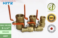 บอลวาล์วทองเหลือง KITZ Brass Ball Valve 400T (ด้ามส้ม) ขนาด 1-1/4 นิ้ว