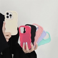 For VIVO Y50 Y55 Y75 Y78 5G Y91 Y91i Y91c Y93 Y95 Candy Color Macaron Wavy edge Case Simple solid co