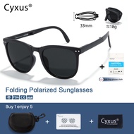 Cyxus Polarized Foldable Sunglasses for Women Men Folding Sun Glasses Frame Fashion Anti Glare Glass