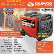 DAEWOO GDA6000IGE Gasoline Silent Inverter Generator 4500W 4.5kW 236cc 4T Battery Start J003