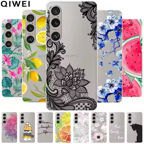 For Sony Xperia 1 VI 5G Case Transparent Cute Soft Silicone TPU Coque for Sony Xperia 1VI 2024 Phone