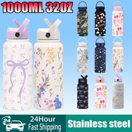 【 Festival gifts 】1000ML Thermos Bottle Rosette tumbler Cup Portable Aquaflask Tumbler Stainless Ste