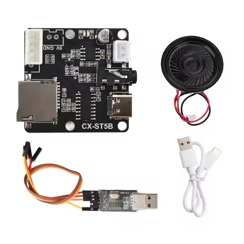 DC 3.3-5.2V ST5B Serial Port Mp3 Voice Chip Module Control Triggers Voice Broadcast TF Card Custom A