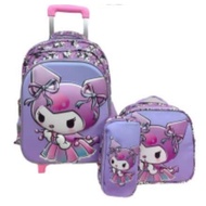 Jack  trolley bag 16inch KIDS CHARACTER TROLLEY BAG PACK SET  school bag kuromi bag