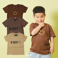 KEEP KICKSTAGE SMILEY TEE Children's Milk Tea Cocoa French Fries Mcdonald's Lightning Smile Pure Cot