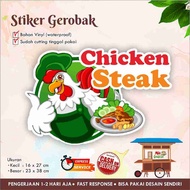 CHICKEN STEAK VINYL CART GLASS STICKER