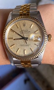 Rolex 16013 datejust 金布紋 36mm 單頭錶帶代用(1601 16233 16014 16234)