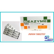 Beazyme Papain tablet 150000 USP units 10 tabs per strip (Exp 2025)