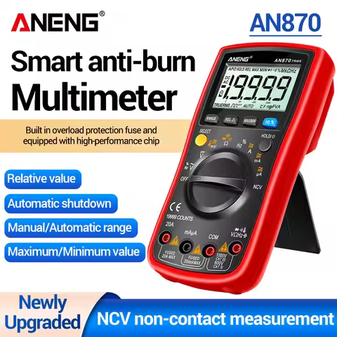 ANENG AN870 Multimeter 19999 Counts Digital Profesional True Rms AC/DC Voltage Current NCV Transisto