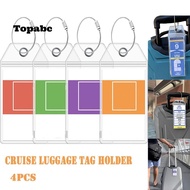 TOPABCS Cruise Luggage Tag Holders, Steel Wire Cable Loop PVC Suitcase Label Holder, Essentials Wate