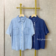 Felykenshop - Plain denim Shirt code Mt 9123