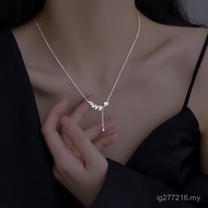 Small Fresh Necklace Tassel Clavicle Chain Silver Jewelry Trendy Wheat Ear S999 Sterling Silver Brac