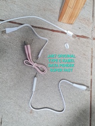 J487 ORI KABEL DATA PENDEK POWERBANK USB TIPE TYPE C SUPER FAST CHARGING 2IN1 CABLE CAS CASAN QUALLC