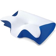 ORNEXIS - MIGRAINE Pillow for Neck Pain, Neck & Cervical Pillows for Back & Side Sleepers (Blue,14.6