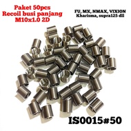 paket 50pcs recoil m10x1.0 2D helicoil recoil busi panjang motor NMAX vixon FU khraisma supra 125 dr