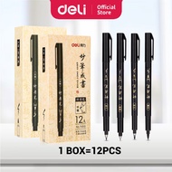 Deli Calligraphy Brush Pen Thick and Absorbent Japanese Chinese Art Jawi Lettering Tulisan Pen Art [