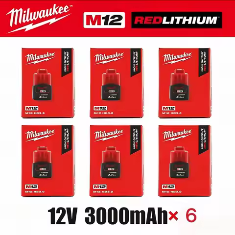 Original Milwaukee M12 battery 12V 3AH, M12HB2, M12HB3 M12-18FC charger 48-11-2402 48-11-2411 Milwau