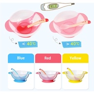 BABY BOWL SET ANTI-SPILL HEAT SENSOR 1 SET BABY EATING BOWL MPASI SILICONE EATING SET