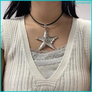 HO Metal Exaggerate Personality Big-Pentagram Star Pendant Necklace for Women