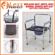 Less Perfect Slightly Damage#822 894 Portable Heavy Duty Commode Stainless Frame Arinola with chair