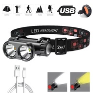 LED Headlamp USB Rechargeable miner's Lamp Outdoor Night Fishing