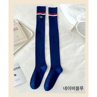 Oversized socks Golf knee socks V-neck Long socks Navy blue