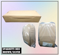1018 SPAGHETTI BOX BROWNSILVER || PAPER BOX || 50PCS PER PACK || MEAL BOX