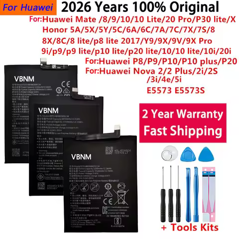 Original Battery For Huawei Honor Mate Nova 2 3 5C 5A 6A 7 7C 7A 7X 8 8A 8C 8X P8 9 Y9 P9 10 P10 20 