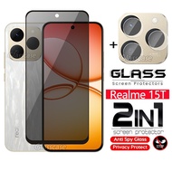 2 IN 1 Privacy Screen Protector Tempered Glass Film For Realme 15 1 5 T X 15T 15X T15 Realme15 T Rea