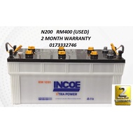 N200 Conventional Wet Battery / Klang Valley used battery with 2 month warranty